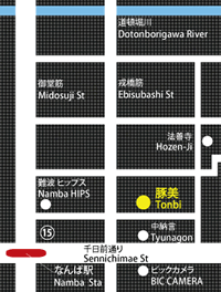 銘家焼肉 豚美 難波店 地図